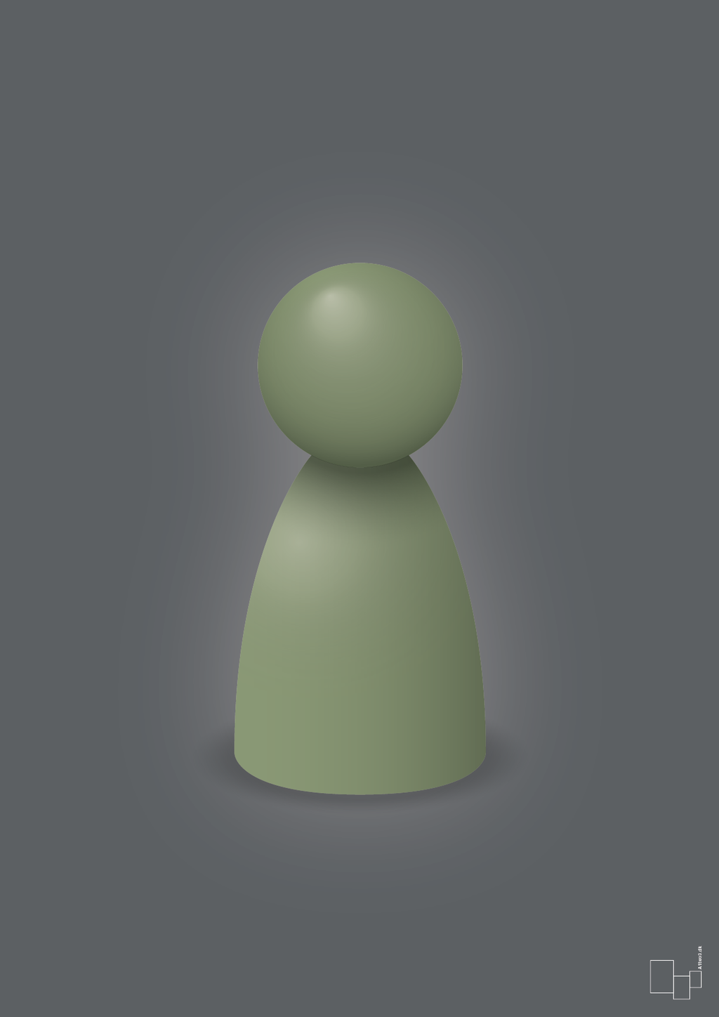 plakat: spillebrik i farven: jade - graphic charcoal-Brætspil-A1two3