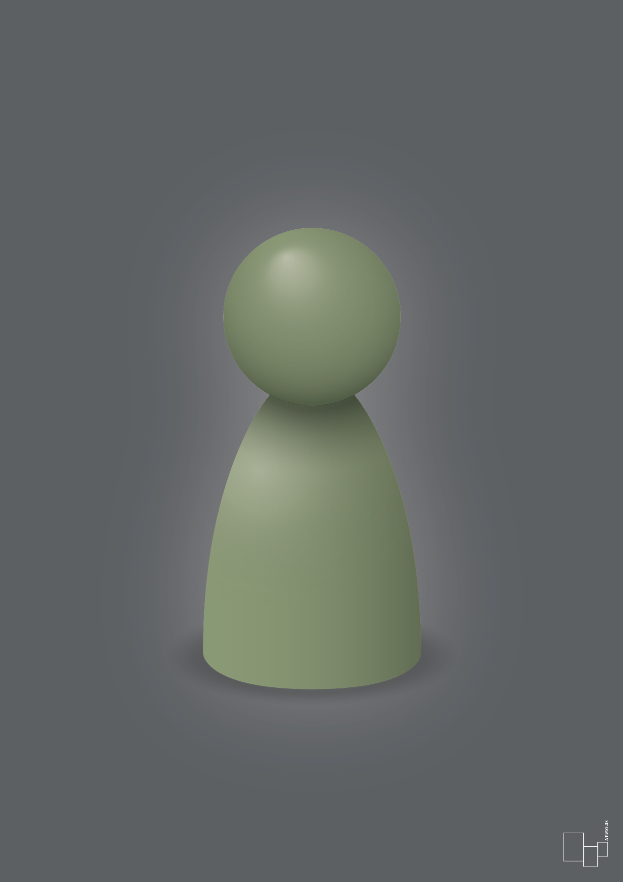 plakat: spillebrik i farven: jade - graphic charcoal-Brætspil-A1two3