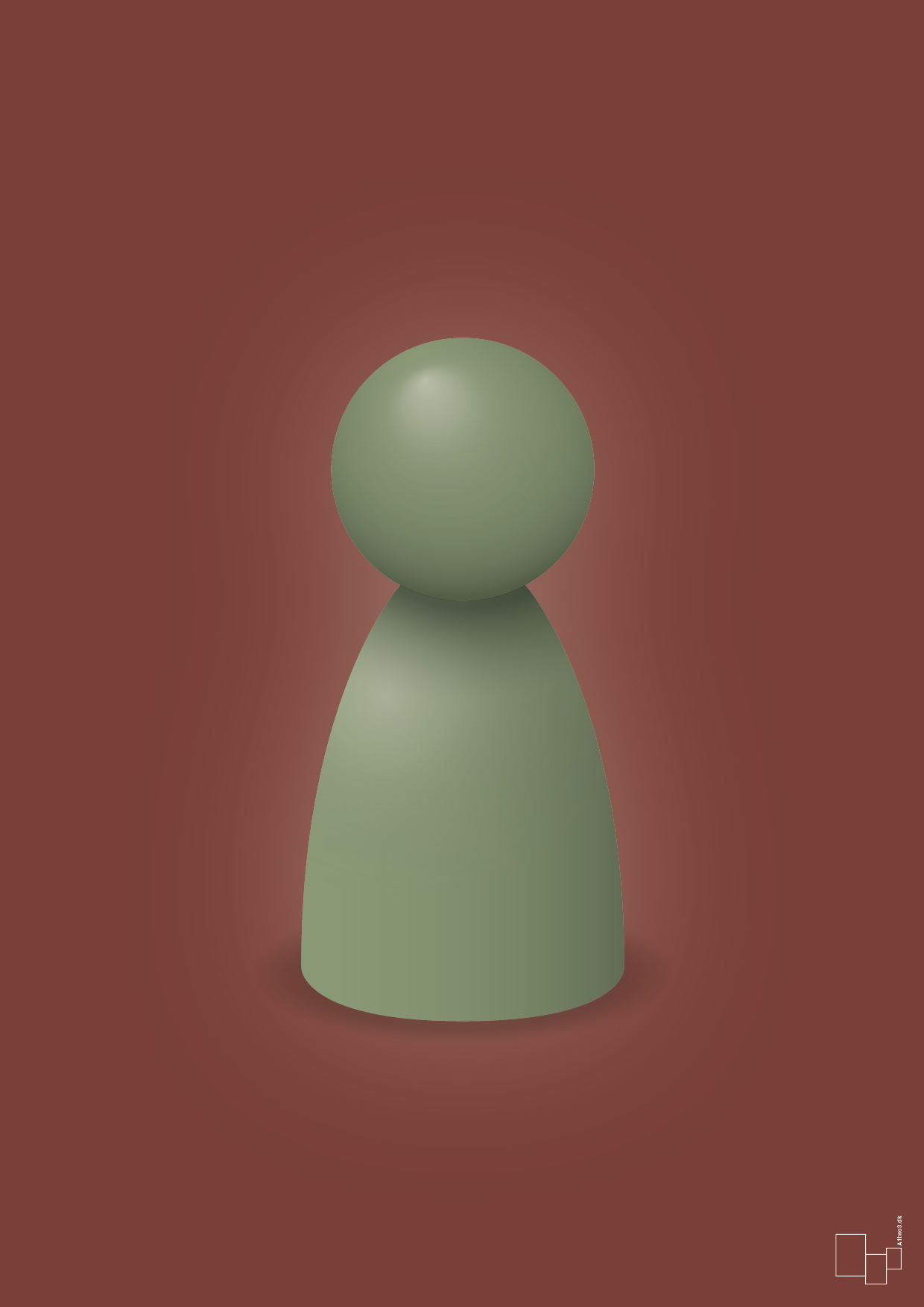 plakat: spillebrik i farven: jade - red pepper-Brætspil-A1two3