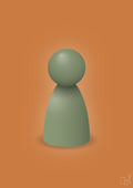 plakat: spillebrik i farven: jade - rumba orange-Brætspil-A1two3