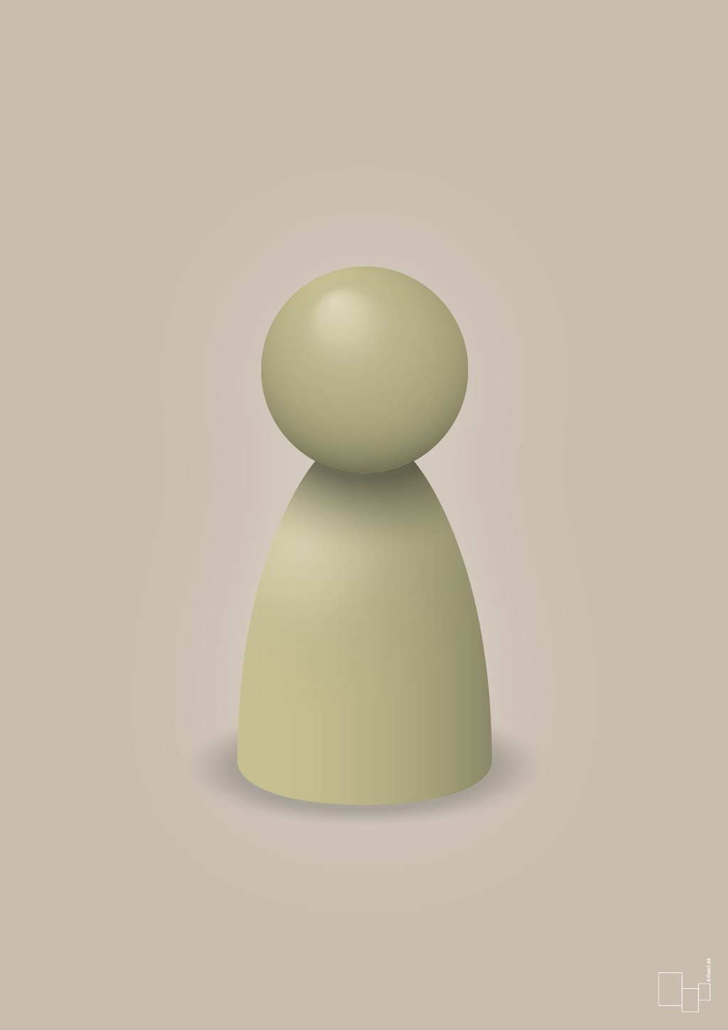 plakat: spillebrik i farven: back to nature - creamy mushroom-Brætspil-A1two3