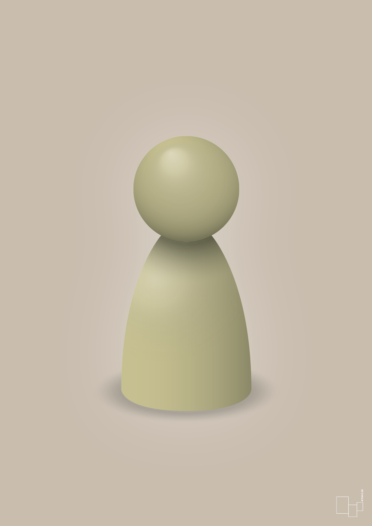 plakat: spillebrik i farven: back to nature - creamy mushroom-Brætspil-A1two3