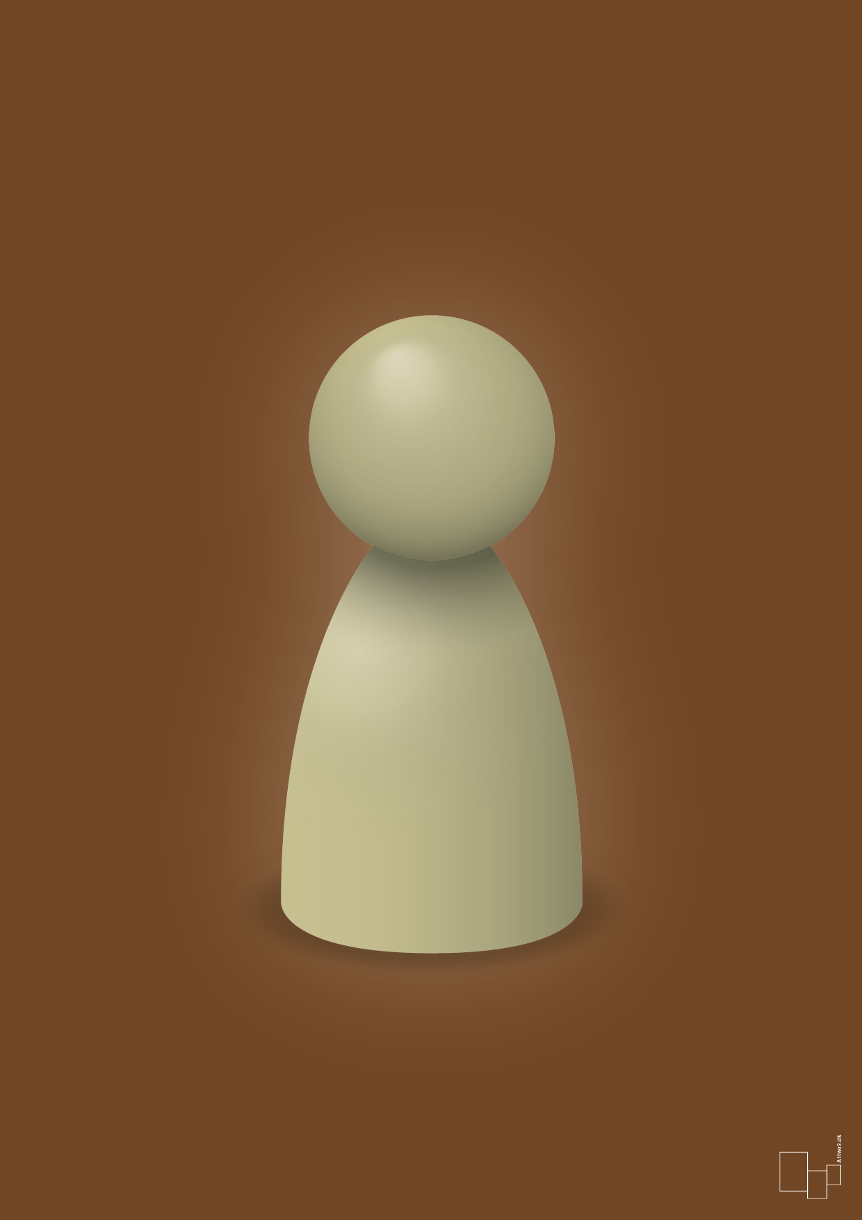 plakat: spillebrik i farven: back to nature - dark brown-Brætspil-A1two3