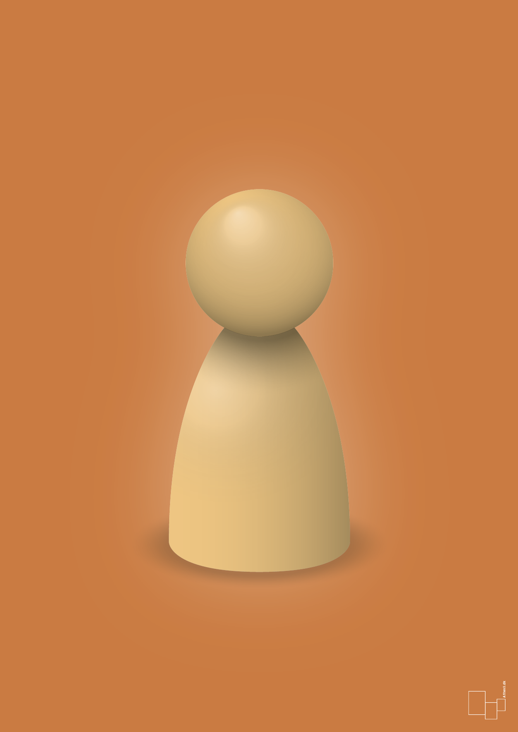 plakat: spillebrik i farven: charismatic - rumba orange-Brætspil-A1two3
