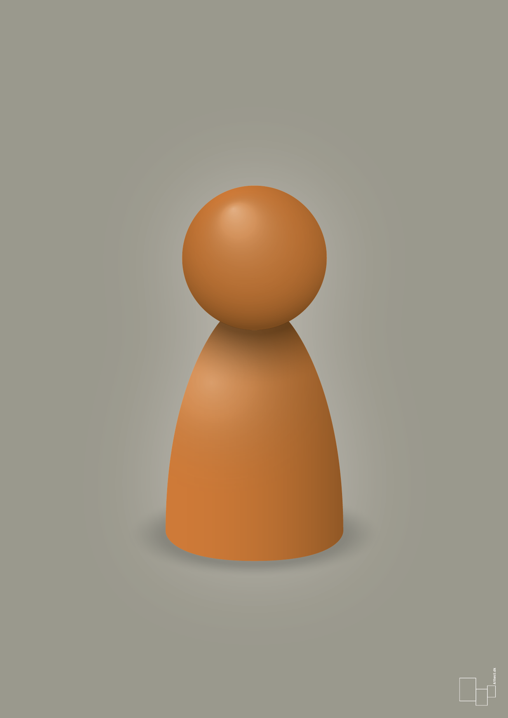 plakat: spillebrik i farven: rumba orange - battleship gray-Brætspil-A1two3