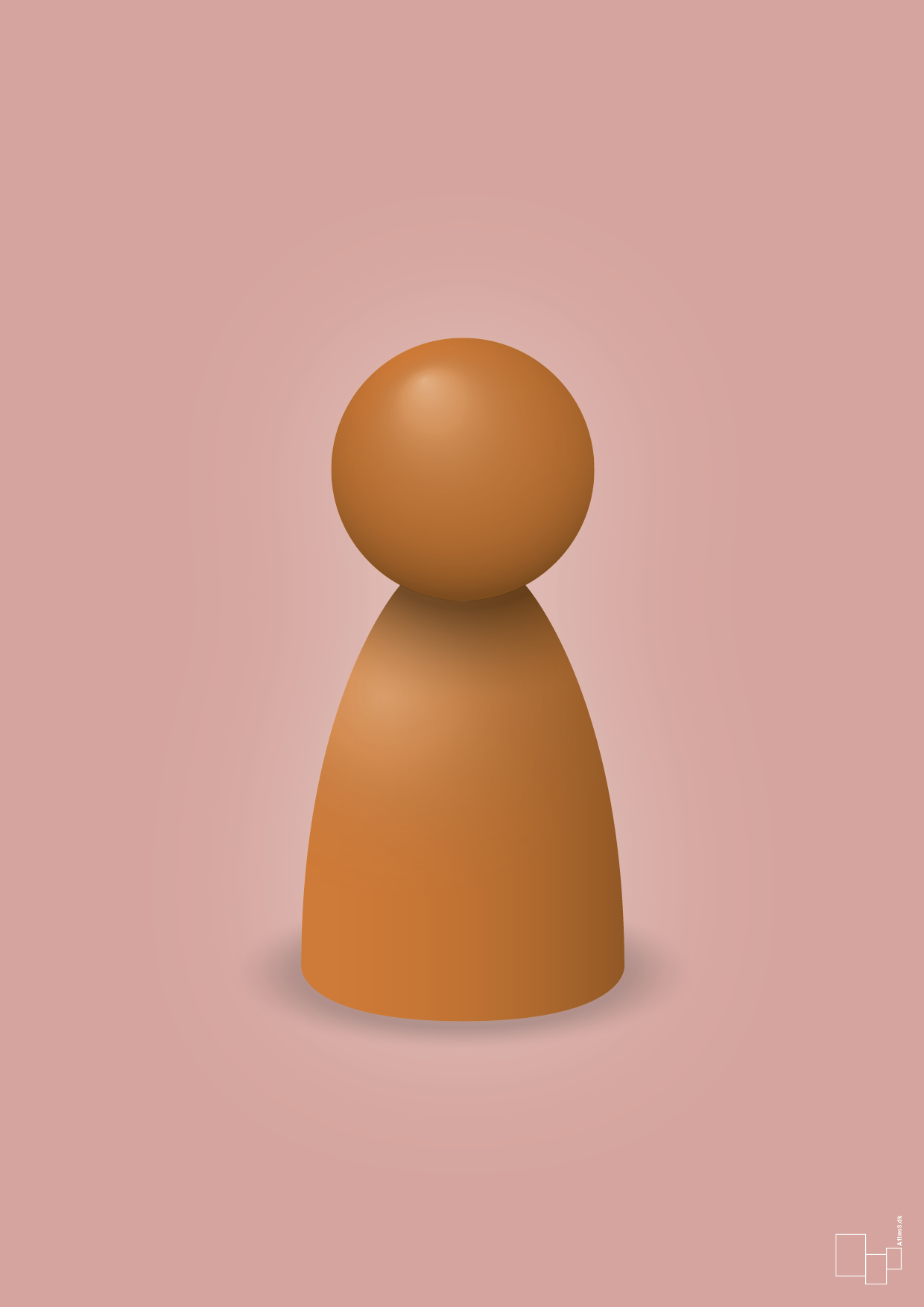 plakat: spillebrik i farven: rumba orange - bubble shell-Brætspil-A1two3