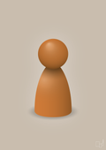 plakat: spillebrik i farven: rumba orange - creamy mushroom-Brætspil-A1two3