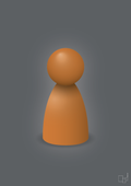 plakat: spillebrik i farven: rumba orange - graphic charcoal-Brætspil-A1two3