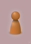 plakat: spillebrik i farven: rumba orange - light rose-Brætspil-A1two3