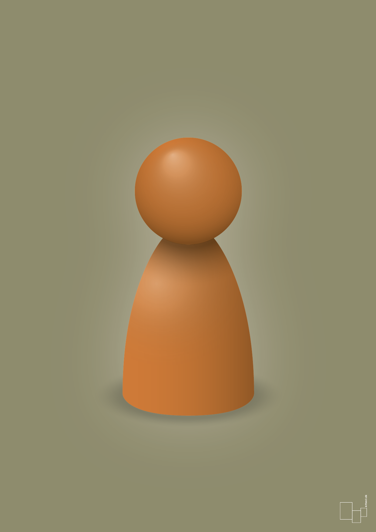 plakat: spillebrik i farven: rumba orange - misty forrest-Brætspil-A1two3