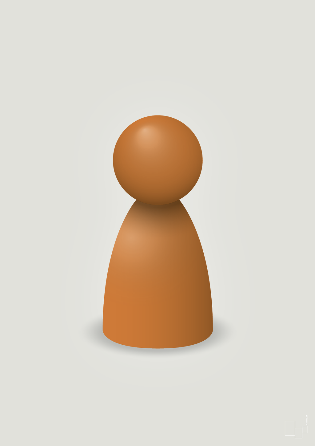 plakat: spillebrik i farven: rumba orange - painters white-Brætspil-A1two3