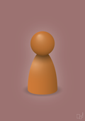 plakat: spillebrik i farven: rumba orange - plum-Brætspil-A1two3