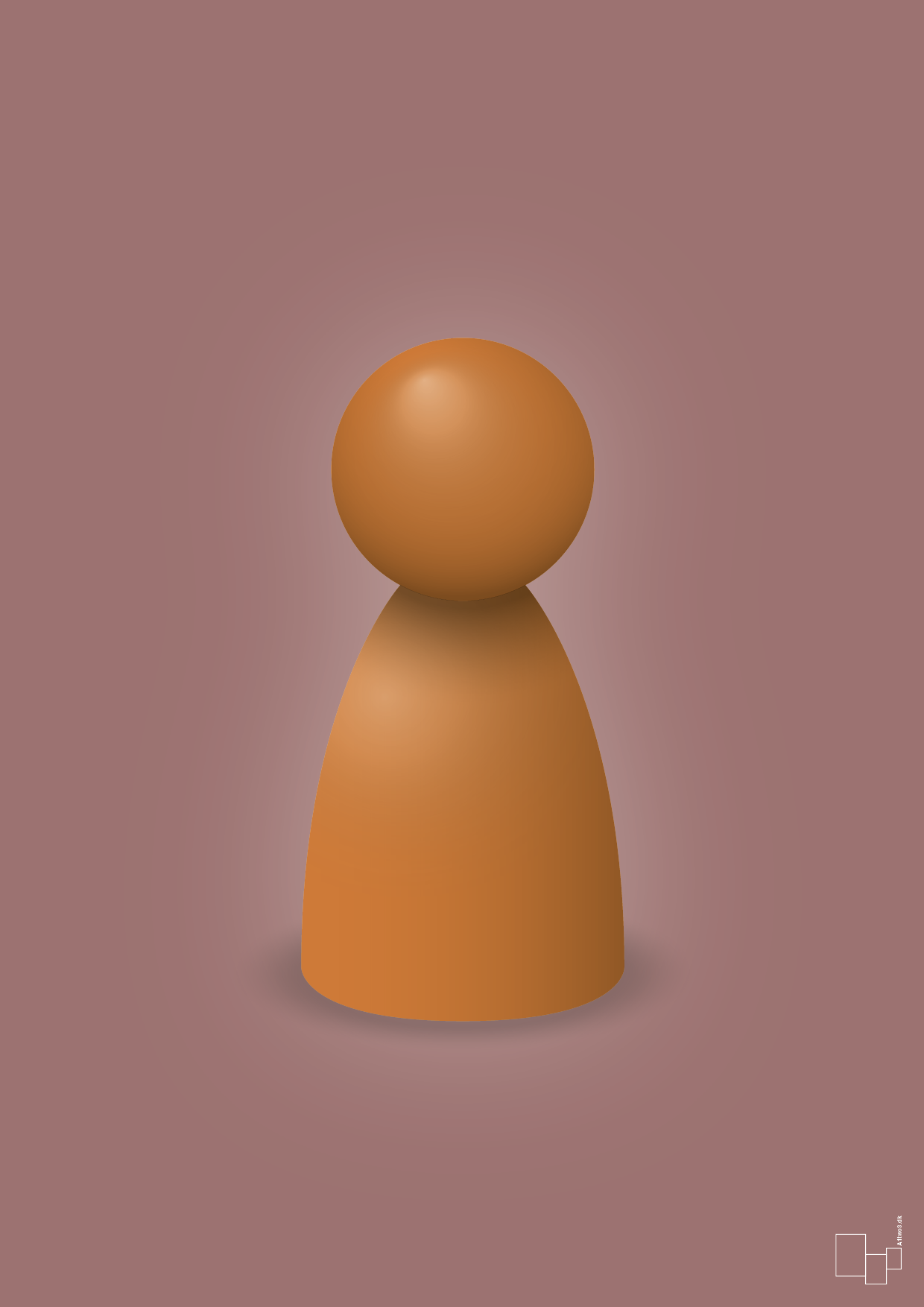 plakat: spillebrik i farven: rumba orange - plum-Brætspil-A1two3