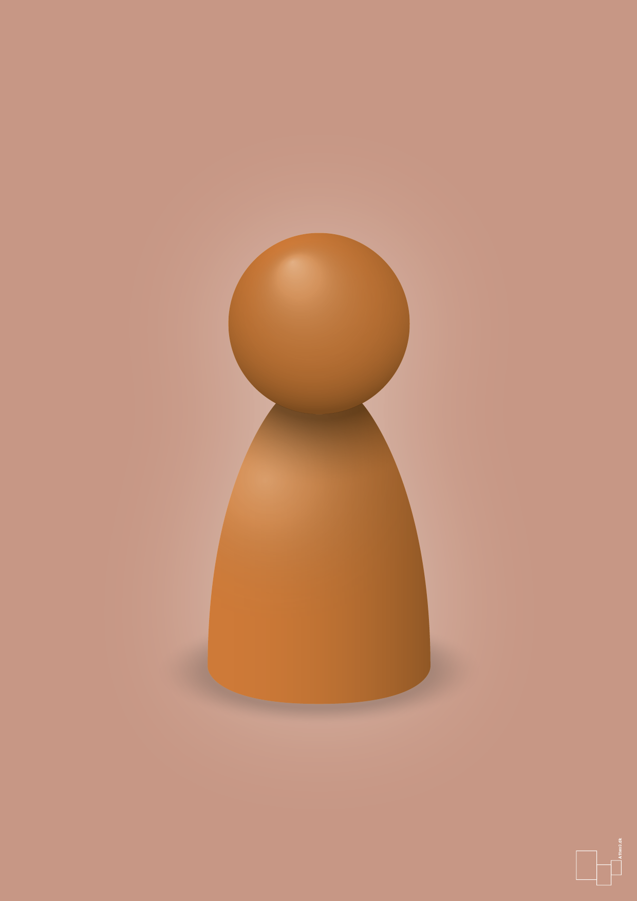 plakat: spillebrik i farven: rumba orange - powder-Brætspil-A1two3