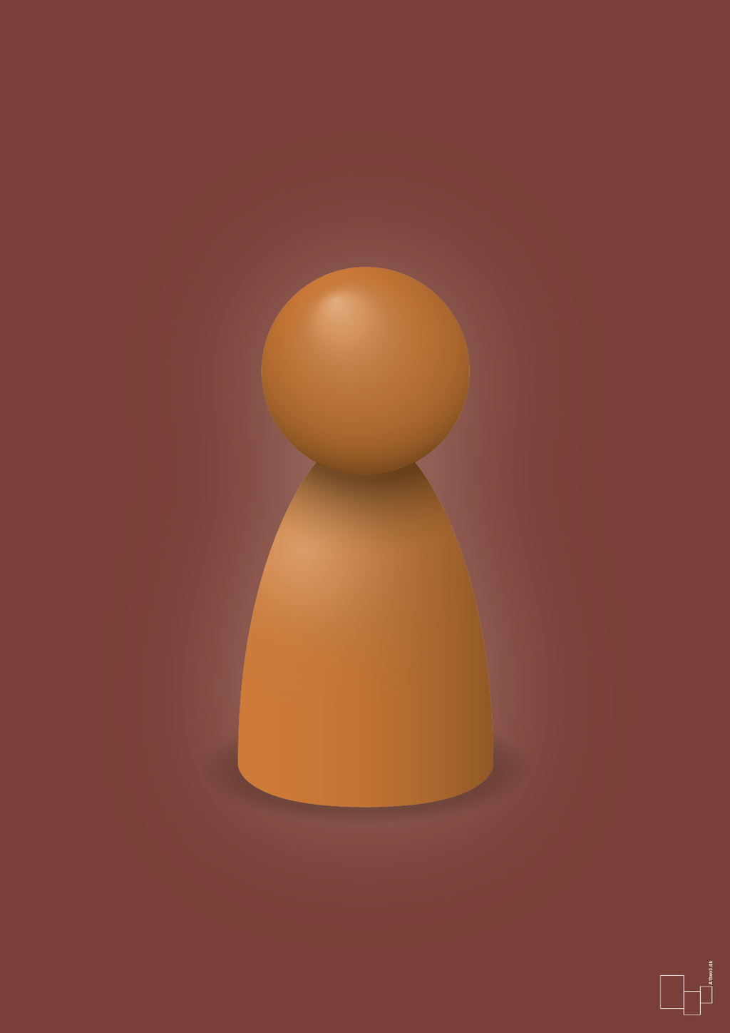 plakat: spillebrik i farven: rumba orange - red pepper-Brætspil-A1two3