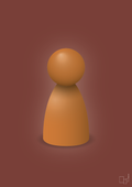 plakat: spillebrik i farven: rumba orange - red pepper-Brætspil-A1two3