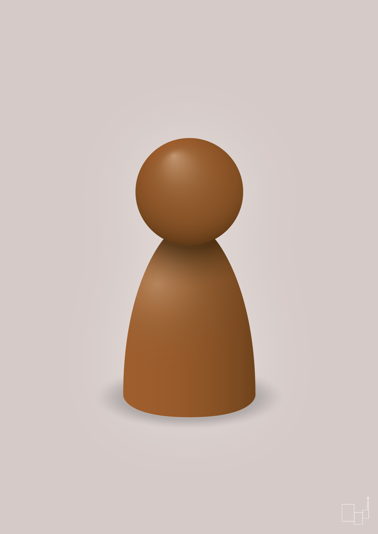 plakat: spillebrik i farven: cognac - broken beige-Brætspil-A1two3