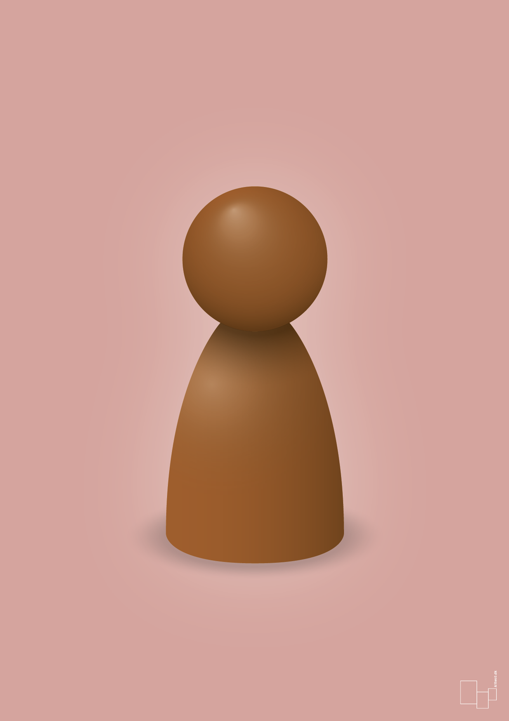 plakat: spillebrik i farven: cognac - bubble shell-Brætspil-A1two3