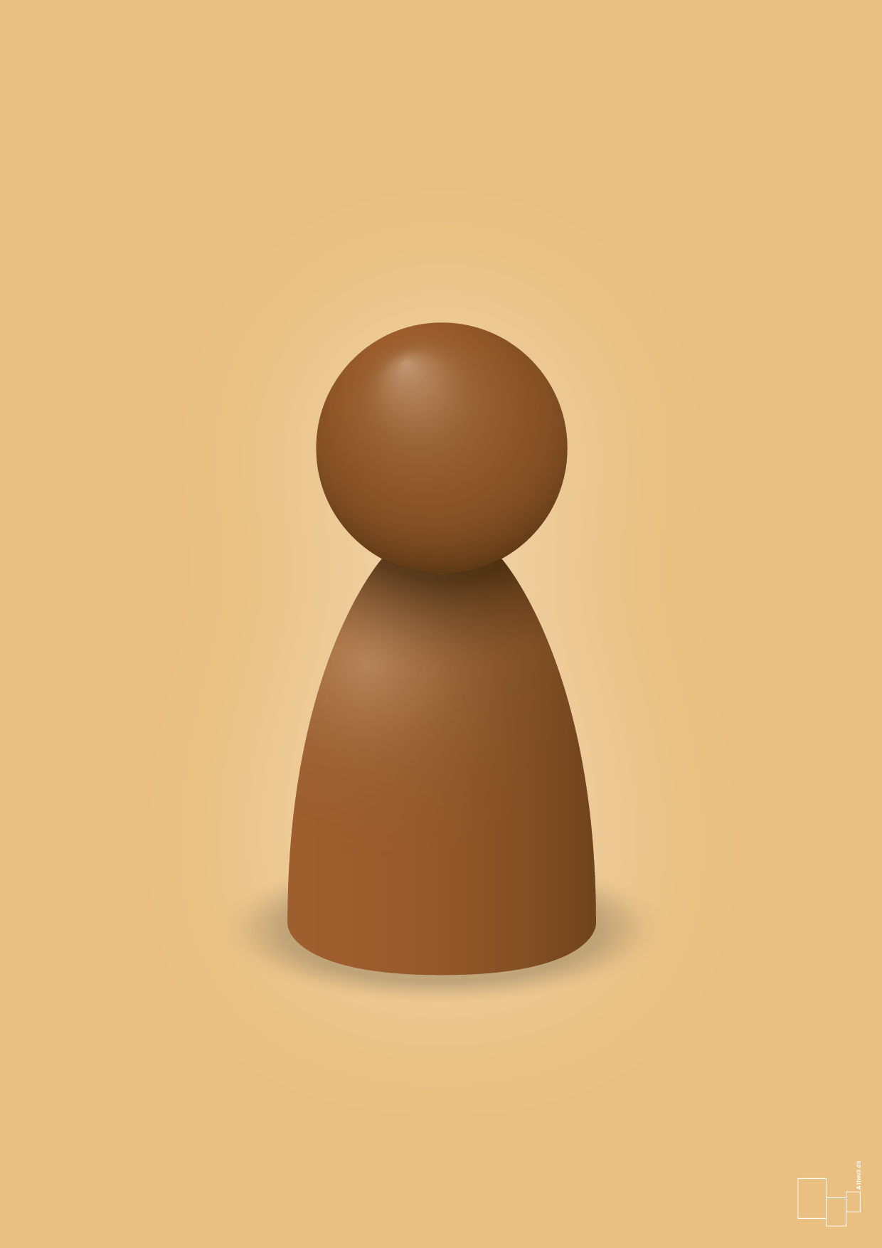 plakat: spillebrik i farven: cognac - charismatic-Brætspil-A1two3