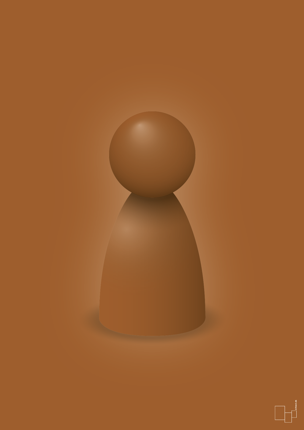 plakat: spillebrik i farven: cognac - cognac-Brætspil-A1two3