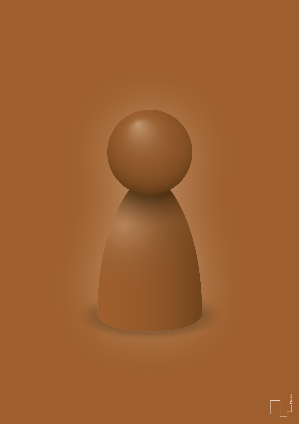 plakat: spillebrik i farven: cognac - cognac-Brætspil-A1two3