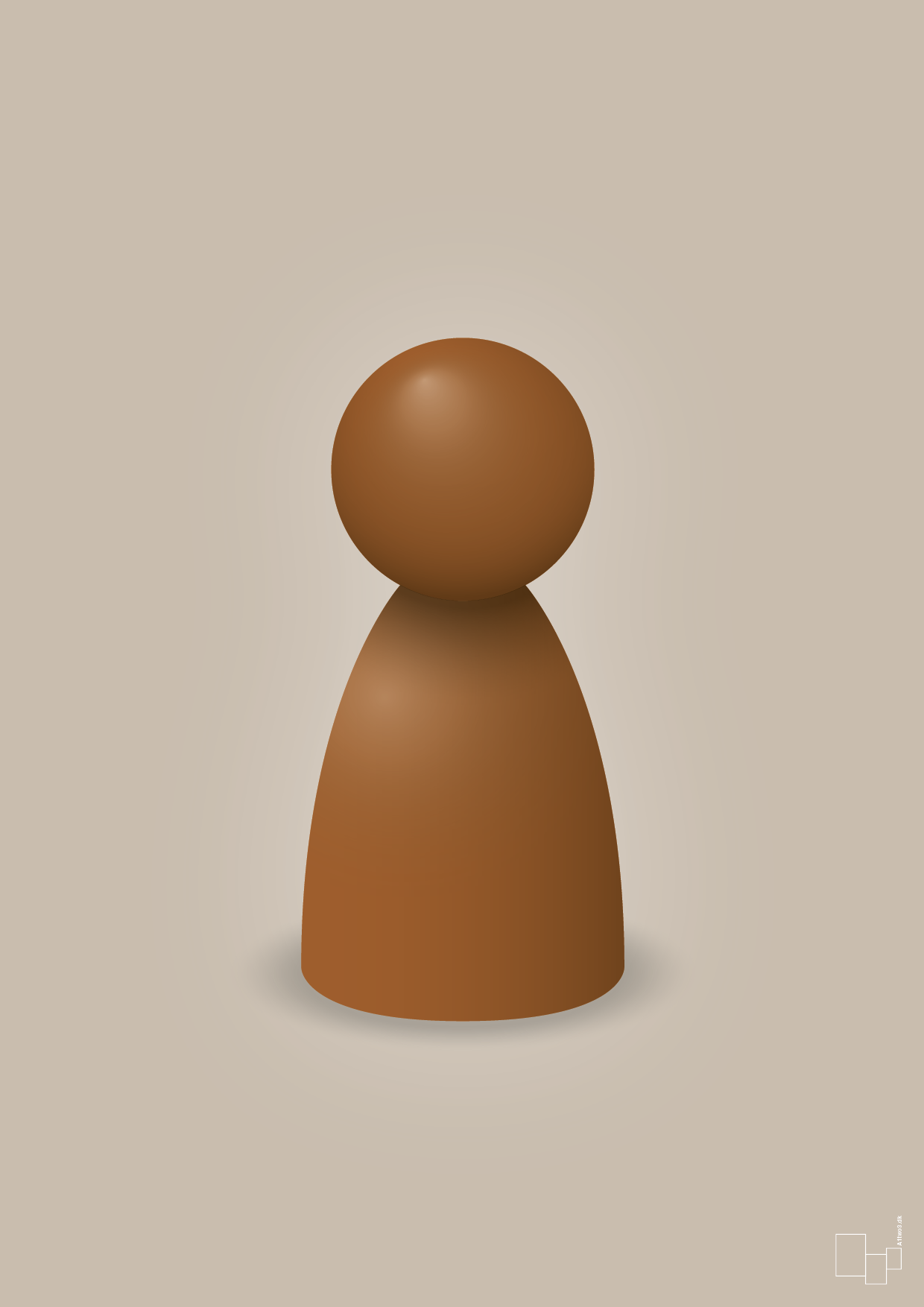 plakat: spillebrik i farven: cognac - creamy mushroom-Brætspil-A1two3