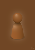 plakat: spillebrik i farven: cognac - dark brown-Brætspil-A1two3