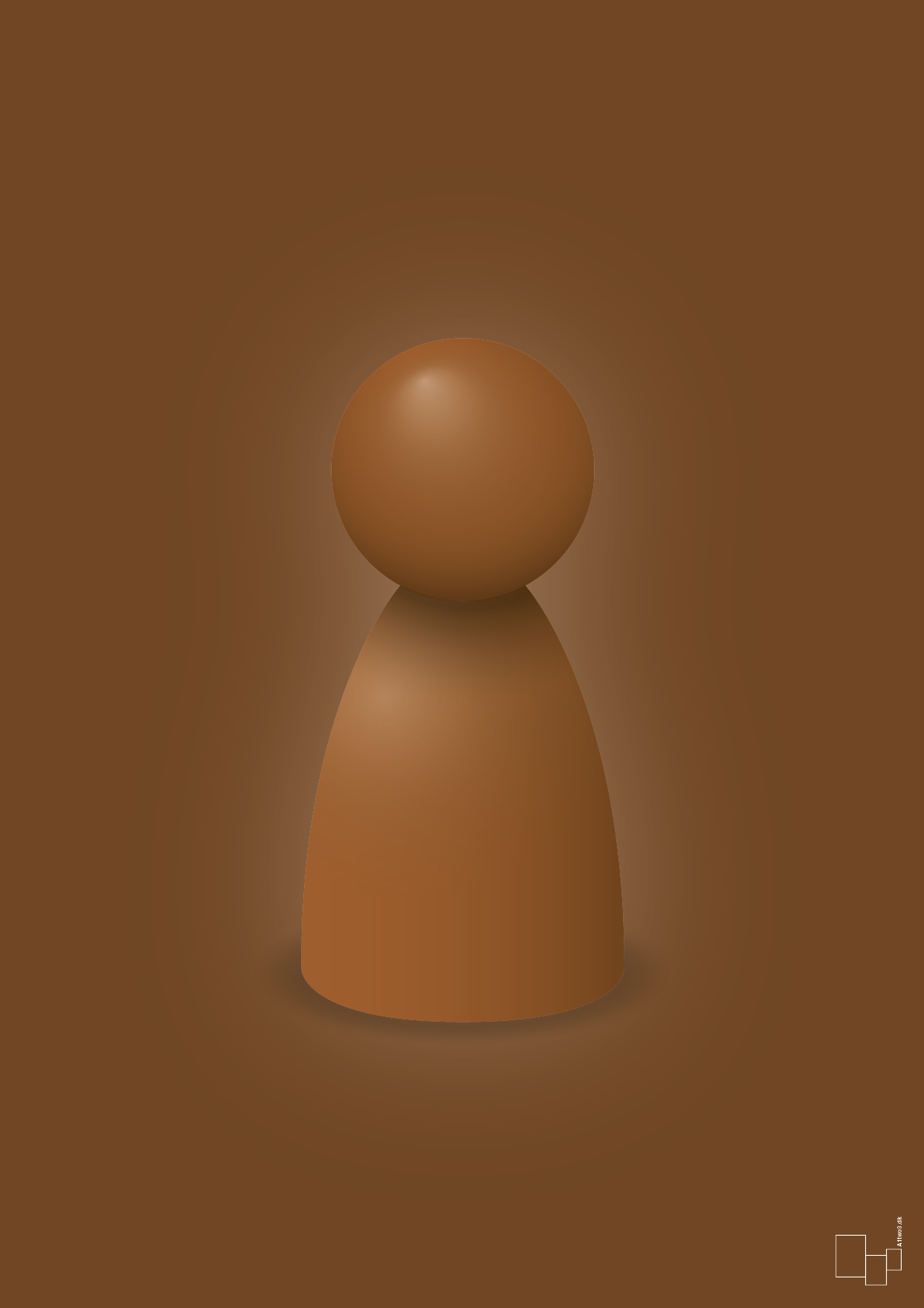 plakat: spillebrik i farven: cognac - dark brown-Brætspil-A1two3