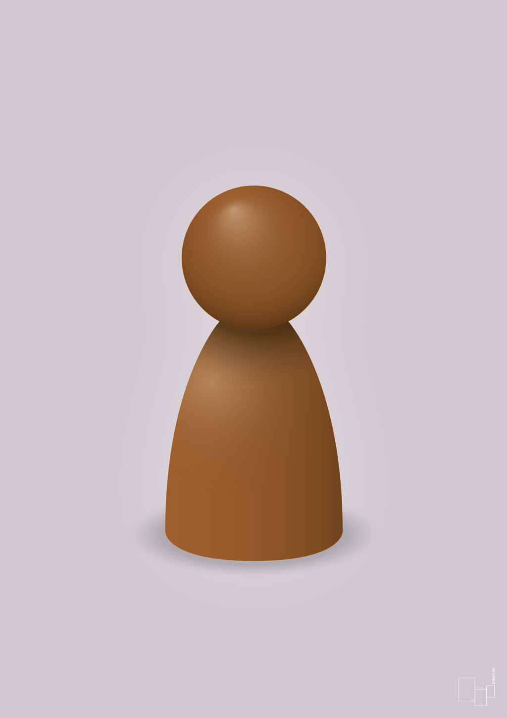 plakat: spillebrik i farven: cognac - dusty lilac-Brætspil-A1two3