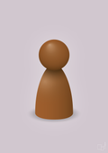 plakat: spillebrik i farven: cognac - dusty lilac-Brætspil-A1two3