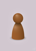 plakat: spillebrik i farven: cognac - dusty lilac-Brætspil-A1two3