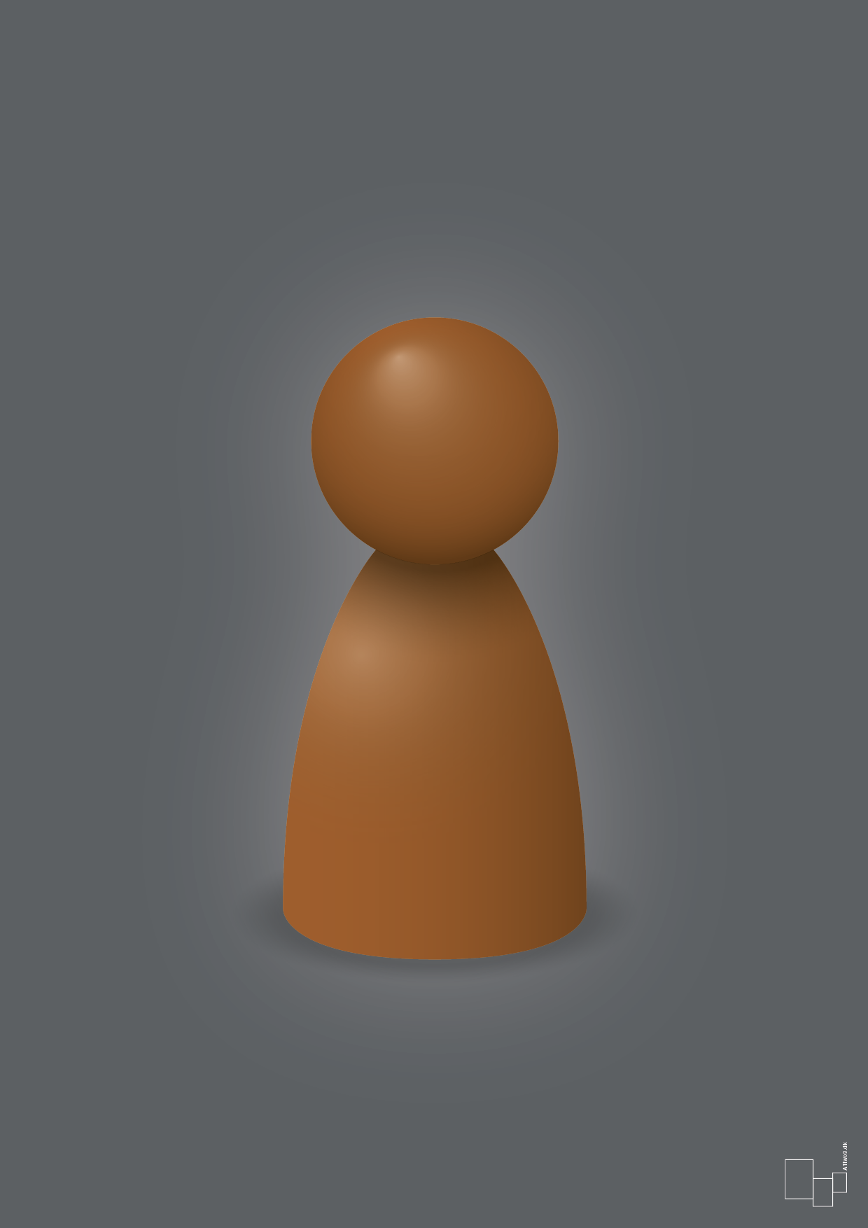 plakat: spillebrik i farven: cognac - graphic charcoal-Brætspil-A1two3