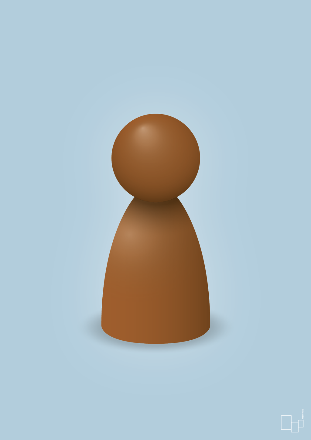 plakat: spillebrik i farven: cognac - heavenly blue-Brætspil-A1two3