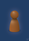 plakat: spillebrik i farven: cognac - lapis blue-Brætspil-A1two3