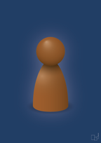 plakat: spillebrik i farven: cognac - lapis blue-Brætspil-A1two3