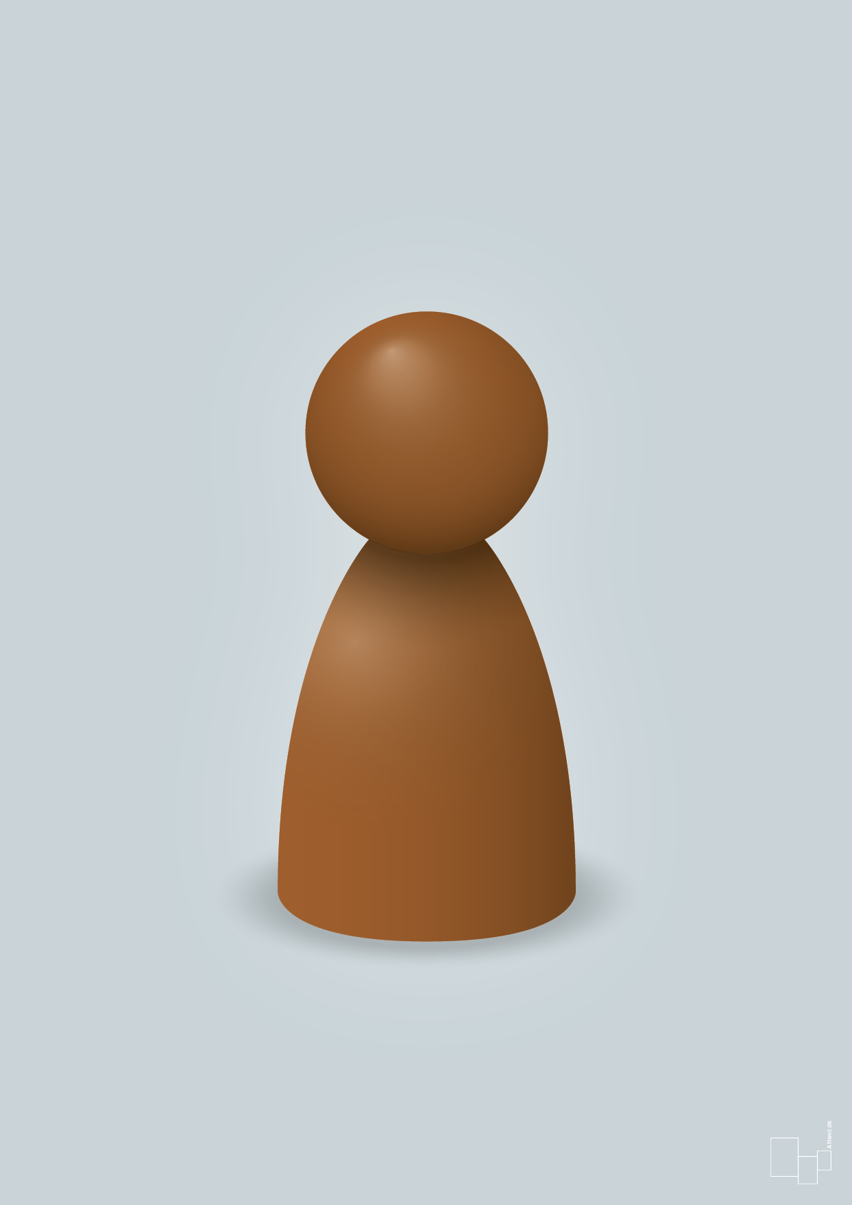plakat: spillebrik i farven: cognac - light drizzle-Brætspil-A1two3