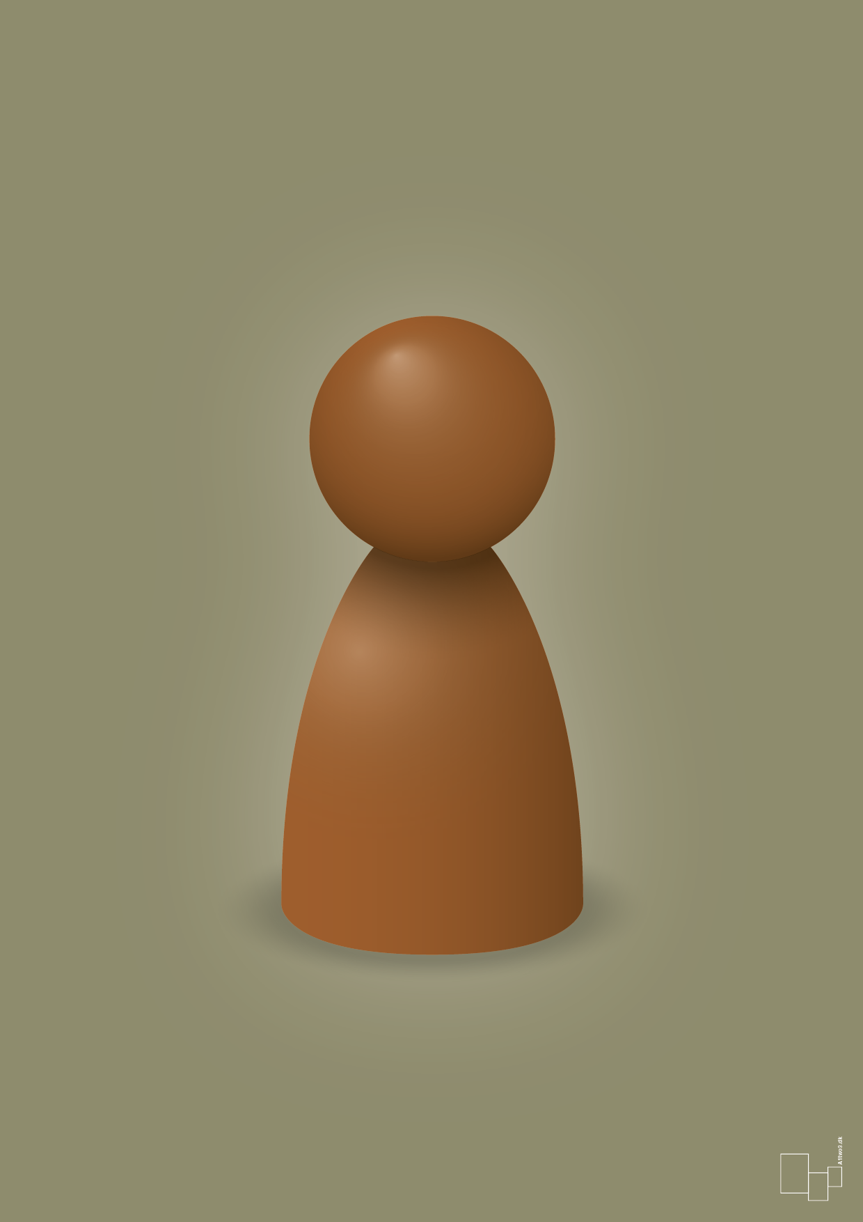 plakat: spillebrik i farven: cognac - misty forrest-Brætspil-A1two3