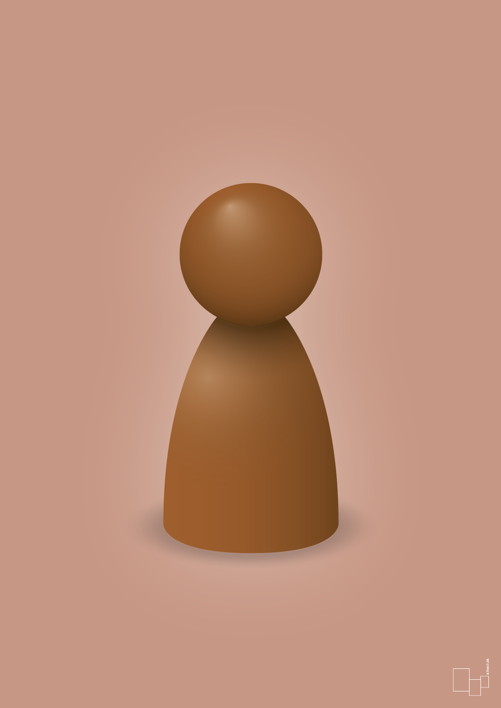 plakat: spillebrik i farven: cognac - powder-Brætspil-A1two3