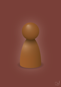 plakat: spillebrik i farven: cognac - red pepper-Brætspil-A1two3