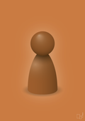 plakat: spillebrik i farven: cognac - rumba orange-Brætspil-A1two3