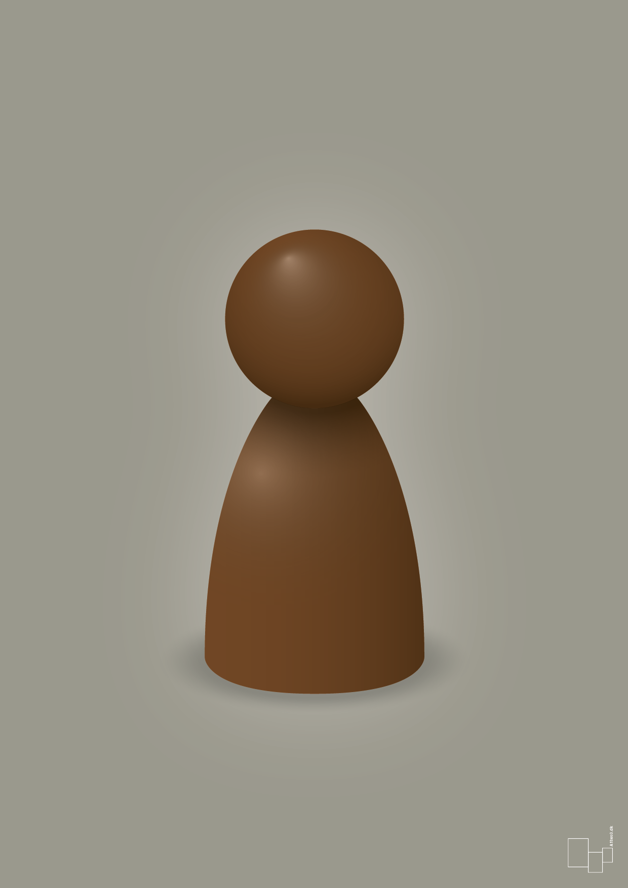 plakat: spillebrik i farven: dark brown - battleship gray-Brætspil-A1two3