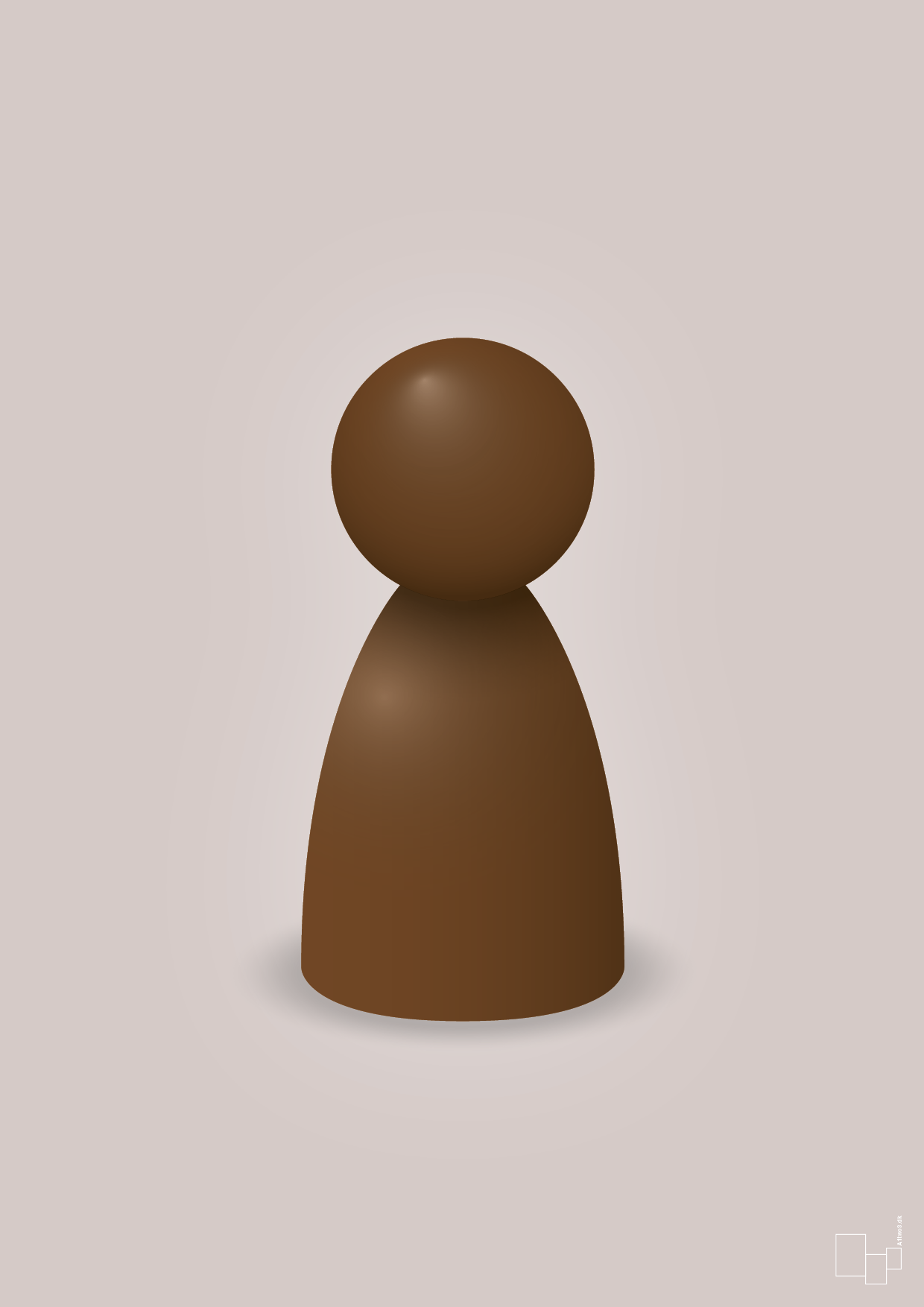 plakat: spillebrik i farven: dark brown - broken beige-Brætspil-A1two3