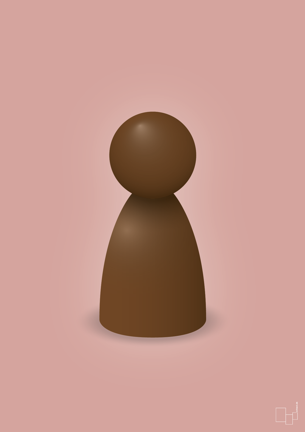 plakat: spillebrik i farven: dark brown - bubble shell-Brætspil-A1two3