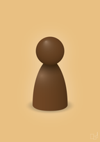 plakat: spillebrik i farven: dark brown - charismatic-Brætspil-A1two3