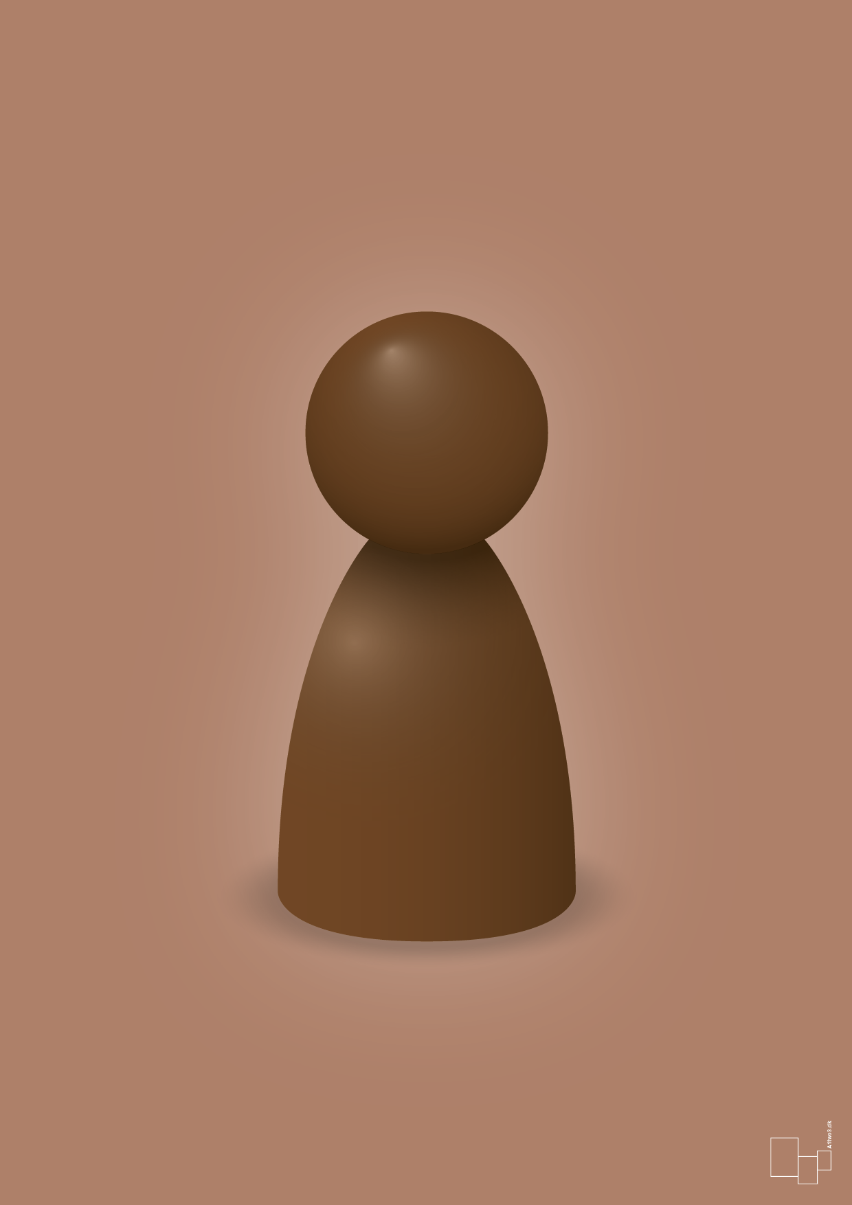 plakat: spillebrik i farven: dark brown - cider spice-Brætspil-A1two3