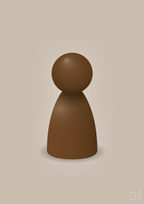 plakat: spillebrik i farven: dark brown - creamy mushroom-Brætspil-A1two3