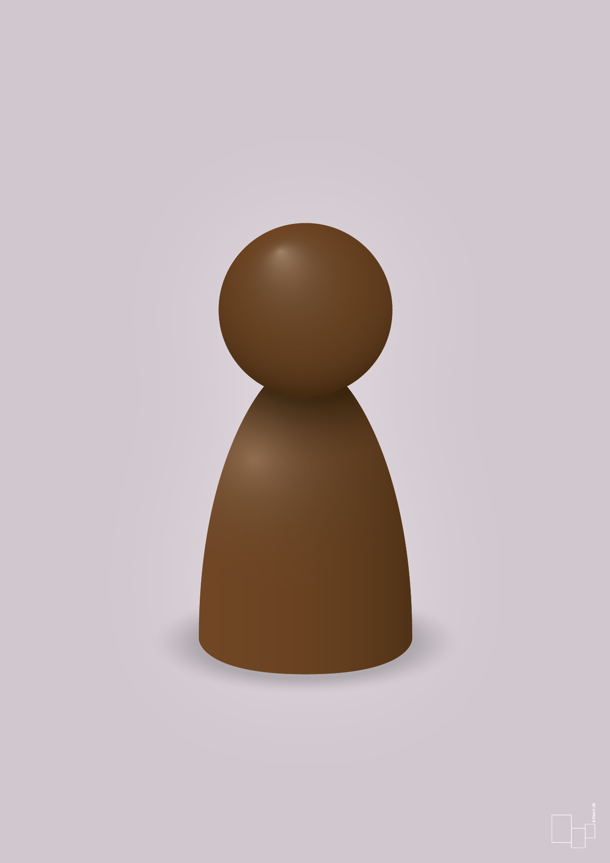 plakat: spillebrik i farven: dark brown - dusty lilac-Brætspil-A1two3