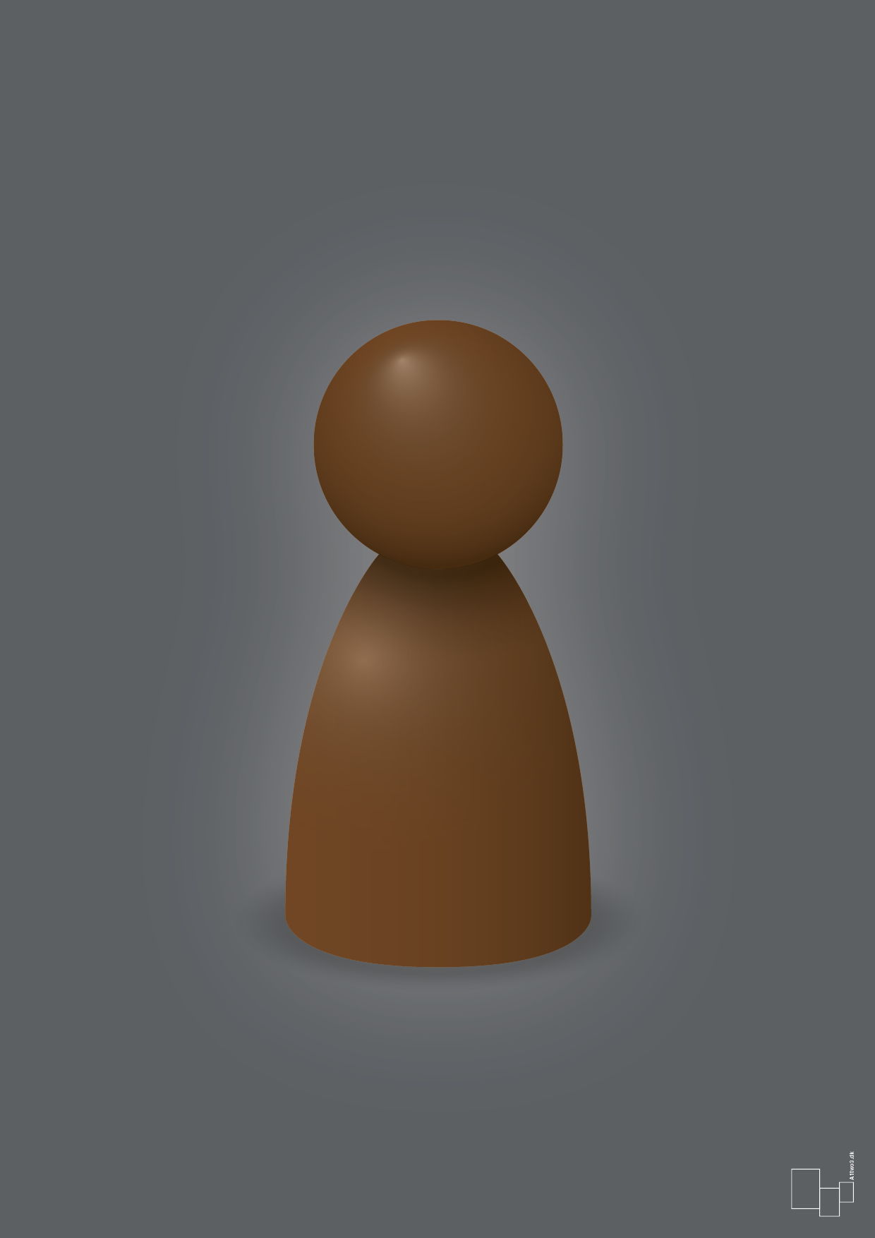 plakat: spillebrik i farven: dark brown - graphic charcoal-Brætspil-A1two3