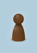 plakat: spillebrik i farven: dark brown - heavenly blue-Brætspil-A1two3