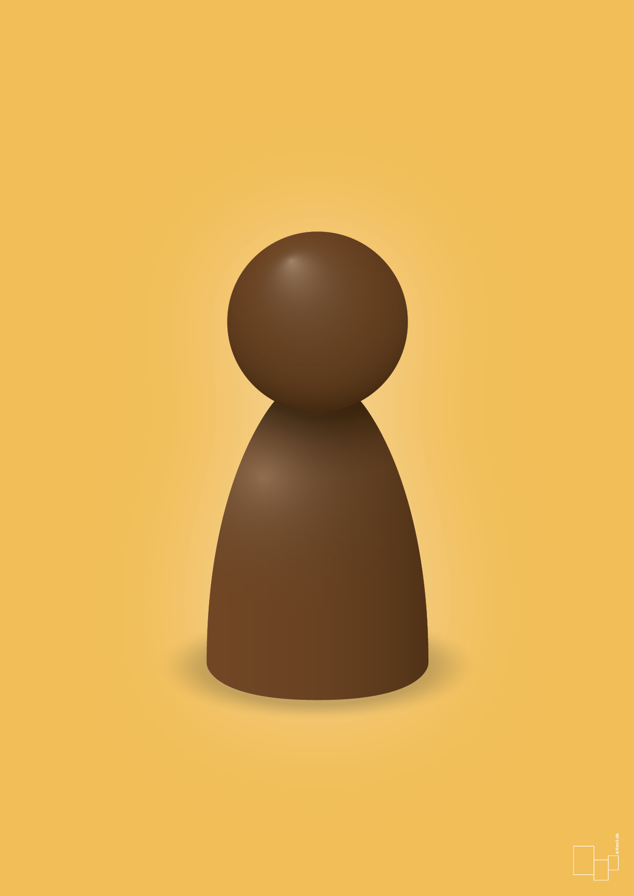 plakat: spillebrik i farven: dark brown - honeycomb-Brætspil-A1two3